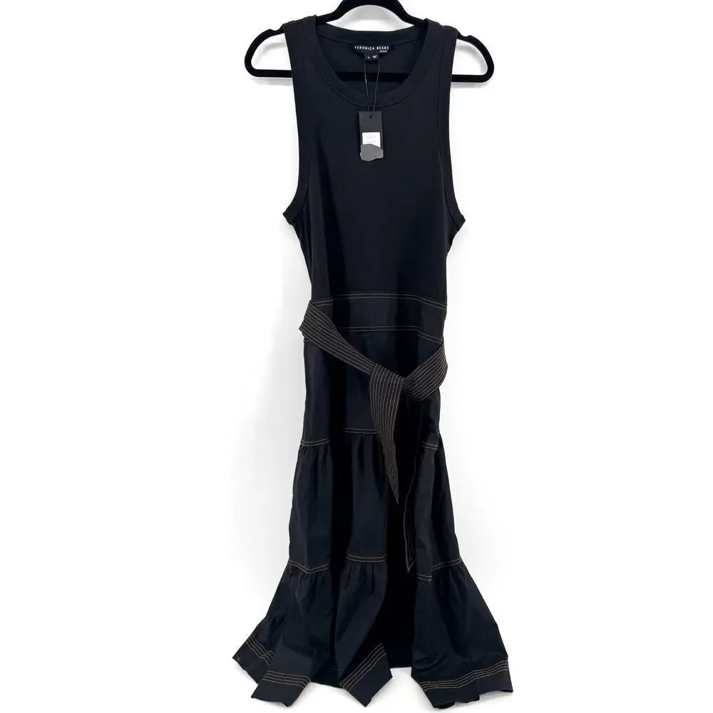 Veronica Beard Austyn Belted Midi Dress Sz XL NWT $428 Tank Dress Summer